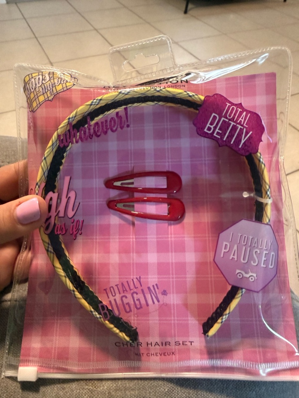 Clueless x Revolution Yellow Plaid Hair Accessory Set
